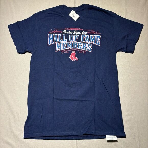 Boston Red Sox Hall of Fame T Shirt Men's‎ M Short Sleeve Navy Crew Neck Cotton - Picture 1 of 5